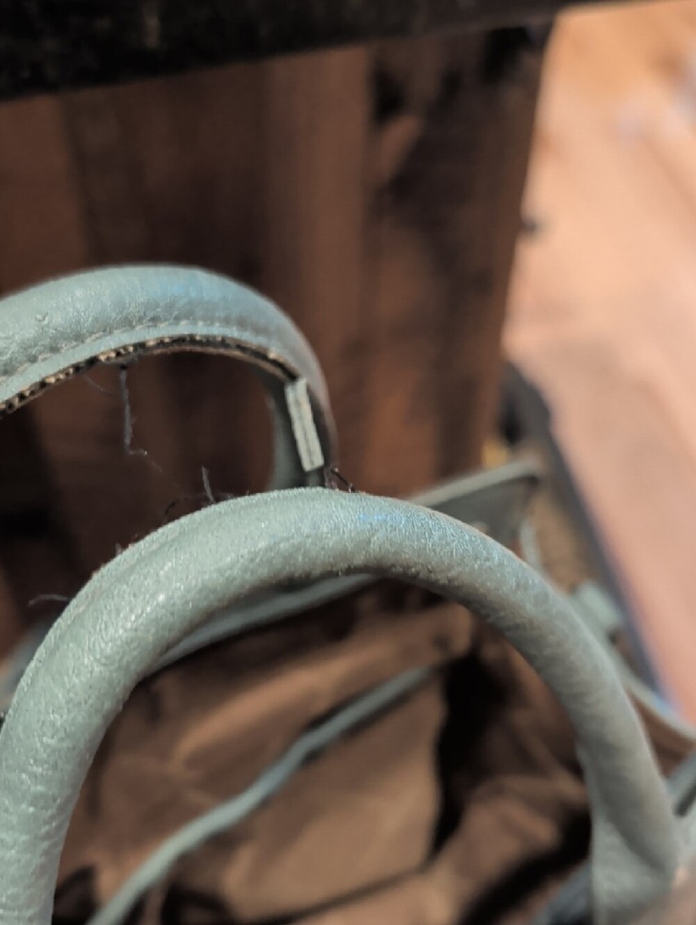 Wrangler Teal Embossed Satchel with Contrast Stitching - Picture 4 of 4